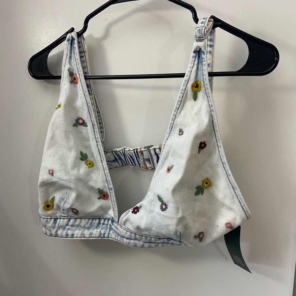 NWT Denim Bra Top